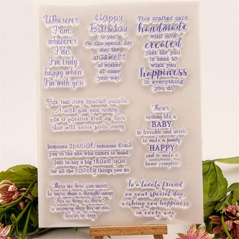 Arbuya Sentiment Clear Stamps for Card Making and journaling, Birthday Friendship Rubber Stamps Baby Shower Sentiment Verses Silicone Stamps for Cards Making Scrapbooking Crafts -A1598 - Image 3